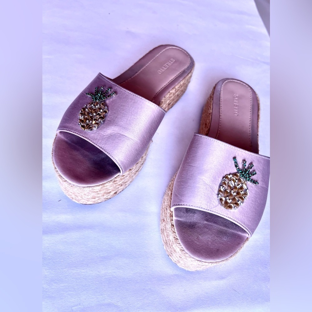 stiletto Women's Wedge Sandal Espadrille Platform Open Toe Wedge Heel Sandal 7